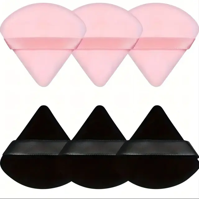 6 szt Puff do makijażu twarzy Gąbka do makijażu Miękki welurowy trójkątny puder do sypkiego pudru do ciała Podkład kosmetyczny Beauty S