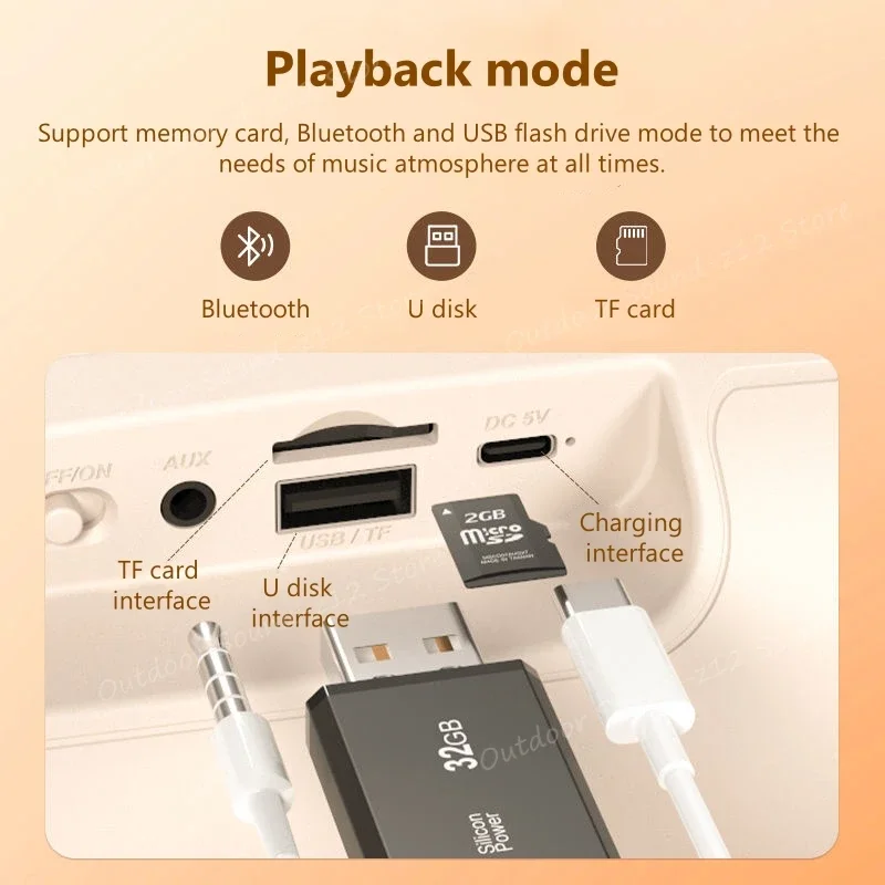 مكبرات صوت بلوتوث صغيرة محمولة مع ميكروفون مزدوج ، مضخم صوت كاريوكي ، باس قوي ، USB ، AUX ، مدعومة لحفلات السفر في الهواء الطلق