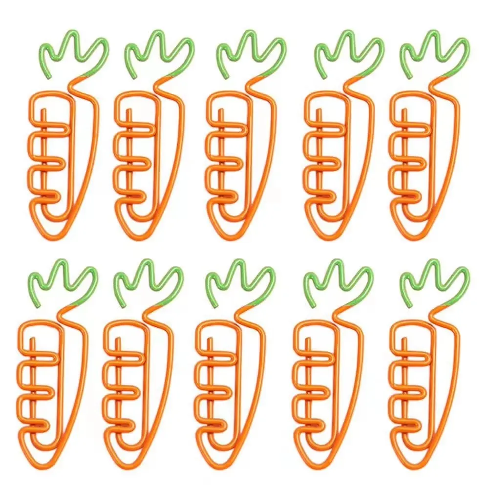 5 pcs/lot Creative Kawaii carrot Shaped Metal Paper Clip Bookmark Stationery School Office Supply