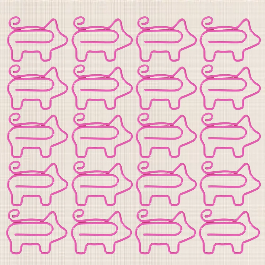 30 Pcs Pig Paper Clip Holder Jumbo Clips Cartoon Office Supplies Bookmark Clamp Bookmarks