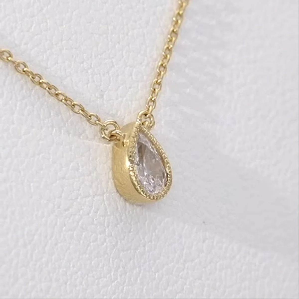 Pendentif en diamant solitaire en or jaune 14 carats, breloque certifié IGI, coupe poire, diamant cultivé en laboratoire, lunette Milgrain Vintage, collier en diamant