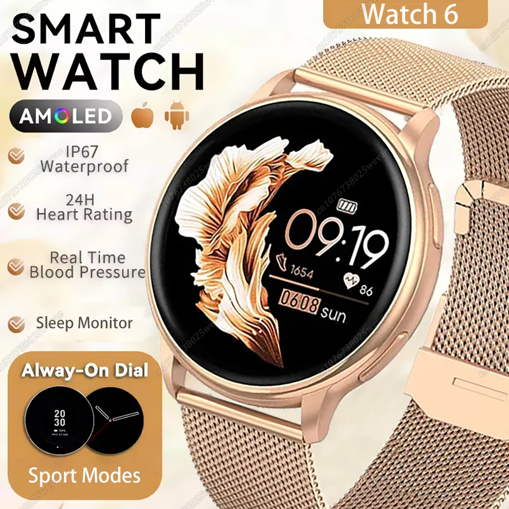 

Bluetooth Call Smart Watch 6 Heart Rate Custom Dials Sports Men Women 2025 smart watch Health Monitor Smartwatch Holiday Gifts