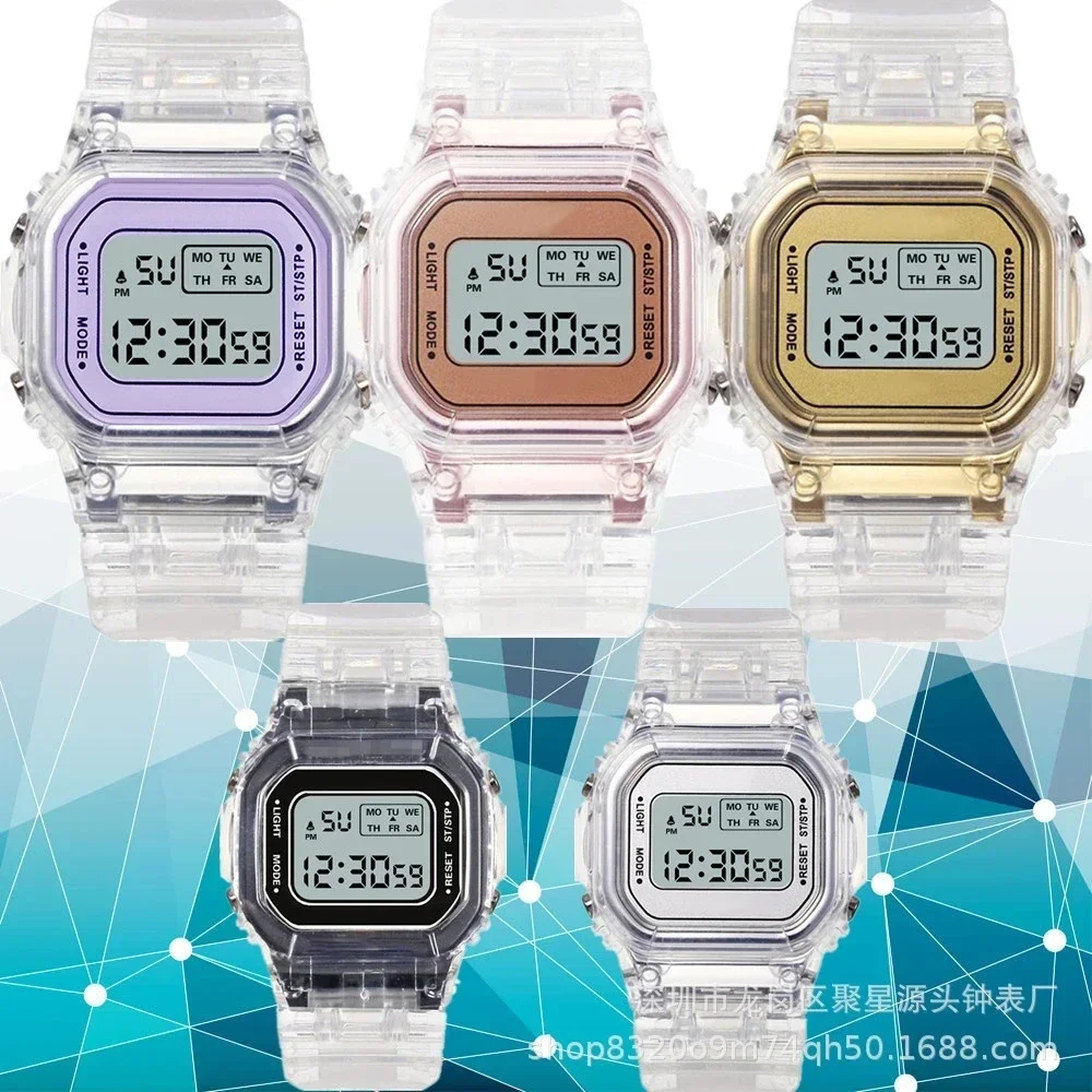 Digital Sports Watch Unisex Waterproof Square Watch with LED Outdoor Student Digital Wrist Watches Female Bracelet Clocks