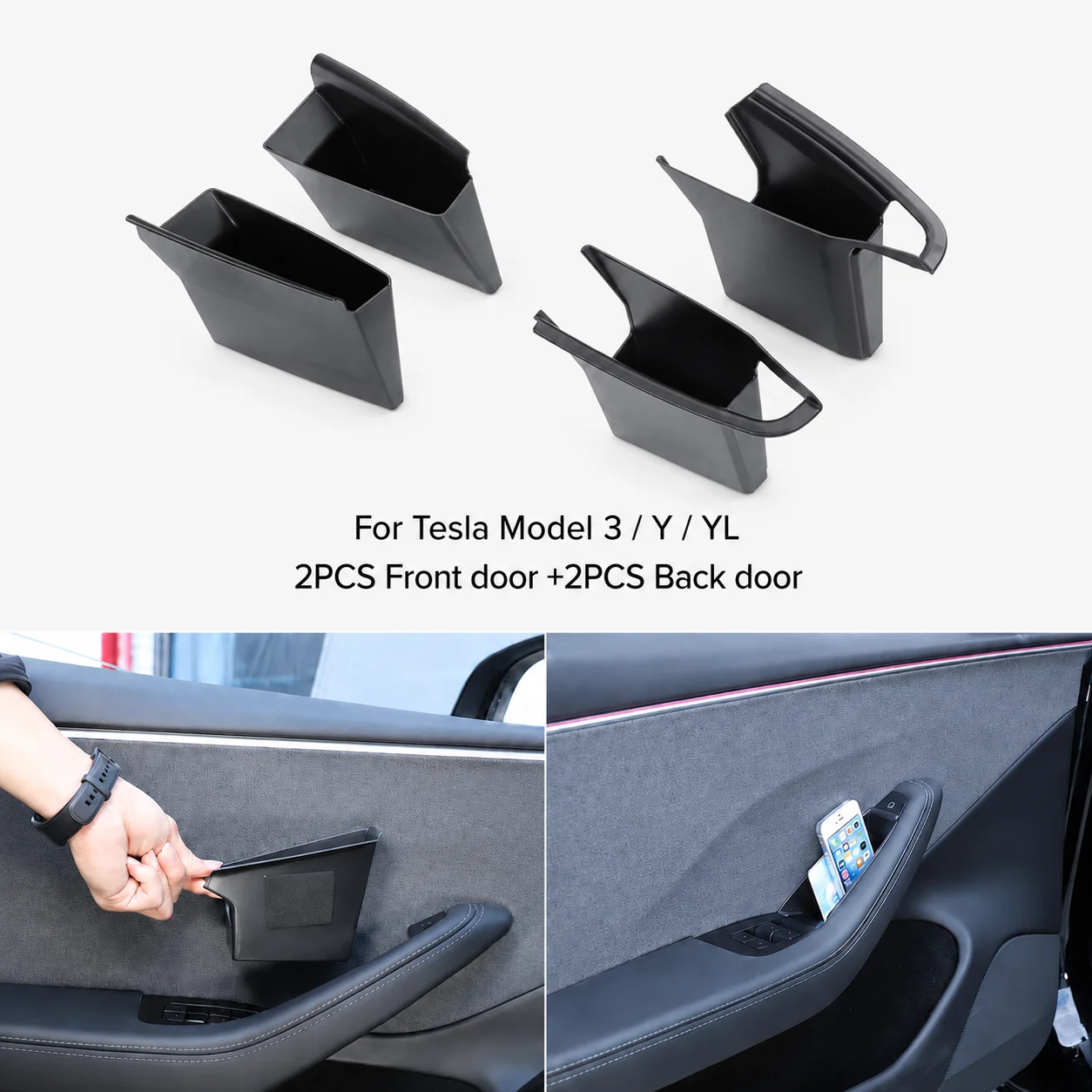 Pudełko do przechowywania w uchwycie drzwi Tesla Model 3 Y YL Juniper Highland 2020-2026, organizer do…