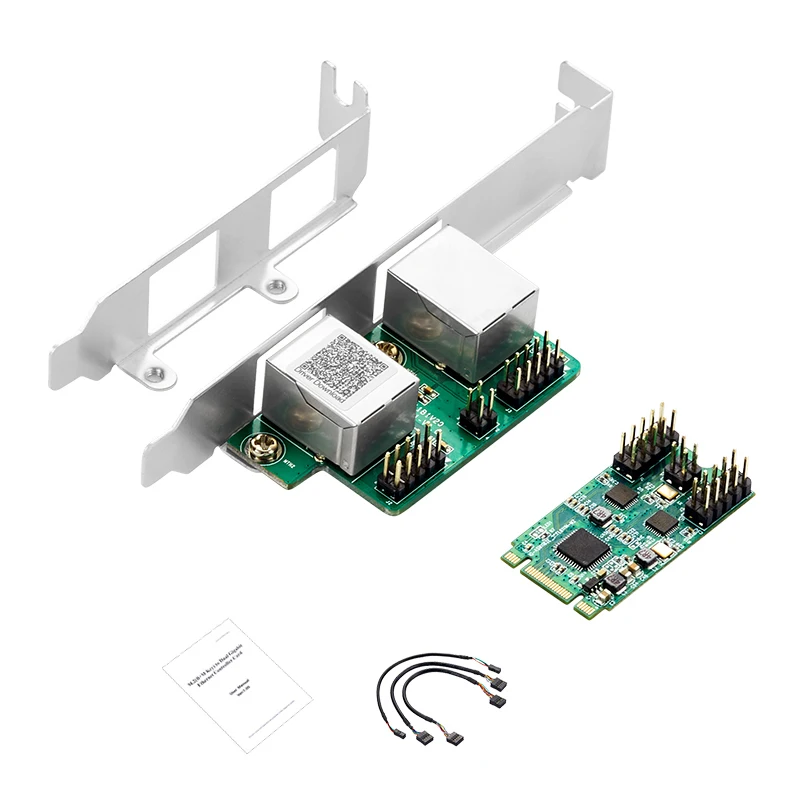 Karta sieciowa M.2 B/M klucz do podwójny Port RJ45 Gigabit Adapter sieci Ethernet karta Lan 10/100/1000 mb/s RealTek RT8111H Chip na pulpit PC