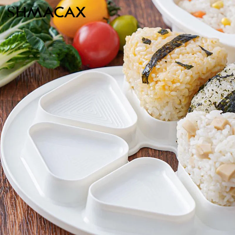 Triangle Onigiri Bento Box Nonstick DIY Sushi Plastic Mold Lunch Japanese 6 In 1 Triangle Onigiri Lunch Box Kitchen Tools