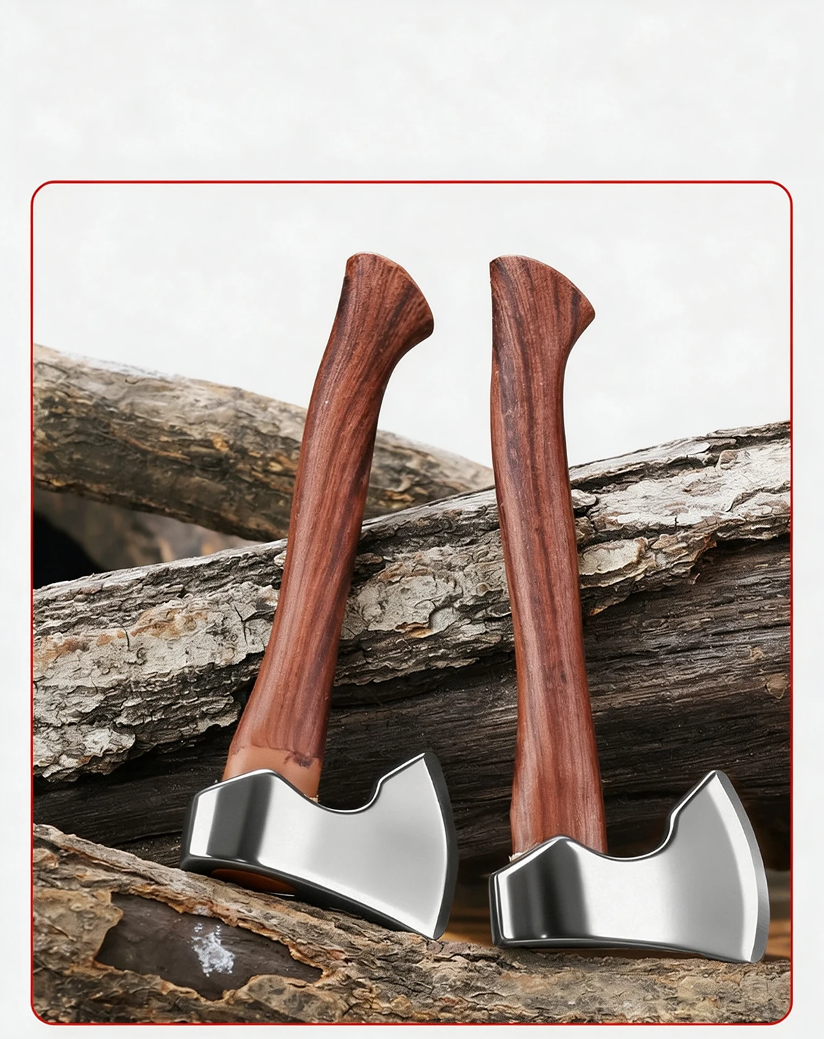 Scharfe Mini-Axt aus Edelstahl mit Holzgriff, EDC-Messer mit feststehender Klinge, Outdoor-Camping-Überlebens- und Tragbares Mehrzweckwerkzeug – Detail 5