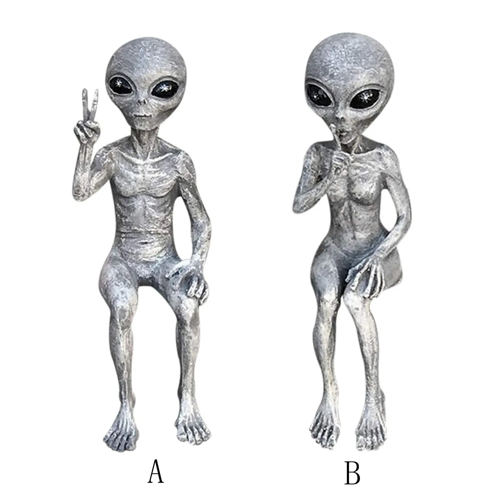 15cm Outer Space Alien Accessories Resin Statue Martians Garden Figurine For Home Indoor Outdoor Decoration Courtyard Ornaments