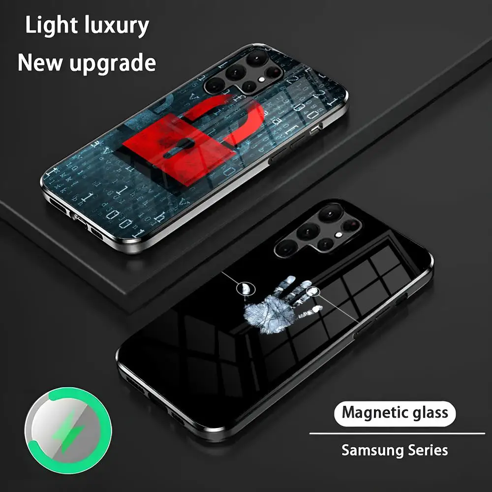 Network Security Firewall Phone Case S24 Ultra Cases Celulares For Samsung S24 S23 S22 S21 S20 Plus Ultra Note20 Glass Magnetic