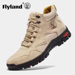 FLYLAND High Top Men‘s Sneakers Casual Ankle Boots Male Genuine Leather Shoes Luxury Men Fashion Dress Shoe