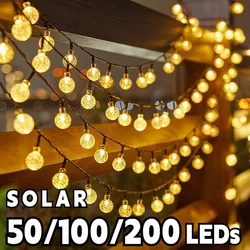 Guirnalda de luces LED de energía Solar, lámpara impermeable para exteriores, boda, jardín, hadas, decoración de Navidad, 5m, 10m, 22m