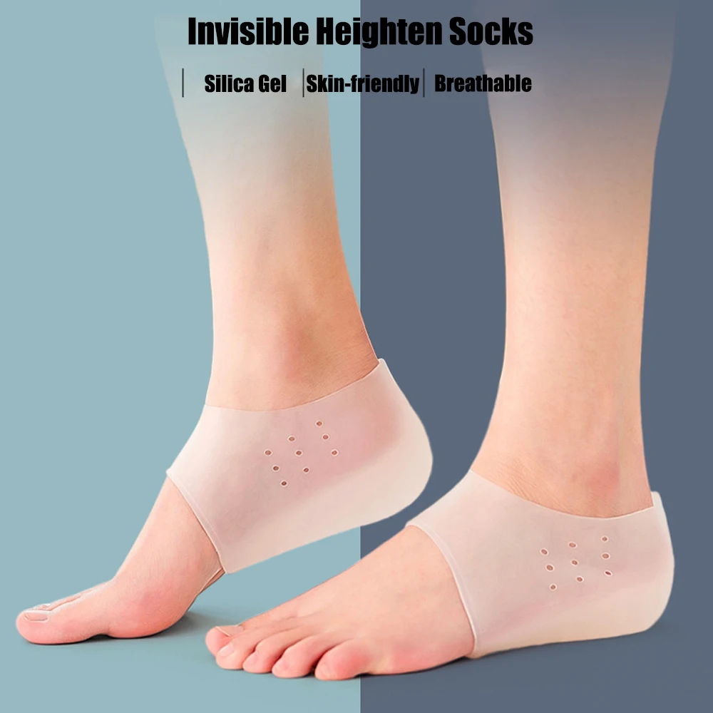 Silikon Unsichtbare Innenhöhe Einlegesohlen Heben Erhöhen Socken Outdoor Fuß Schutz Pad Männer Frauen Ferse Kissen Versteckte Einlegesohle – Detail 2