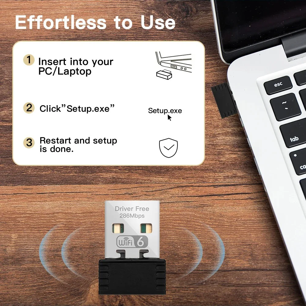 USB صغير واي فاي 6 دونغل بطاقة الشبكة 802.11ax 2.4 جيجا هرتز USB واي فاي Lan محول إشارة استقبال سائق مجاني للكمبيوتر المحمول Win 7 10 11