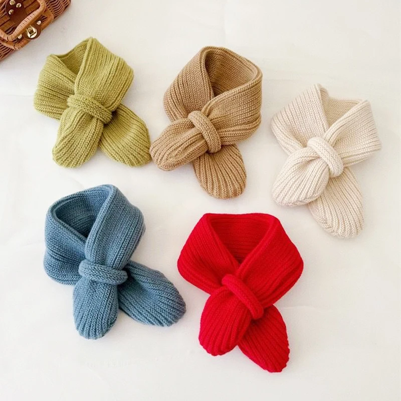 Winter Baby Scarf Soft Warm Knitted Kids Scarves for Girls Boys Candy Children Scarfs Toddler Neck Warmer Infant Acccessories