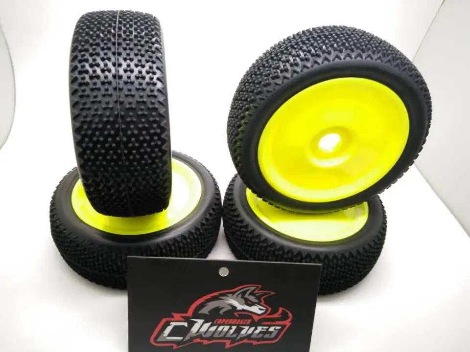 4pc GWOLVES 1/8 RC Buggy Truck Off-Road Tyre Nylon plus hard Traction wheels Contest practice  for 1/8 RC car parts