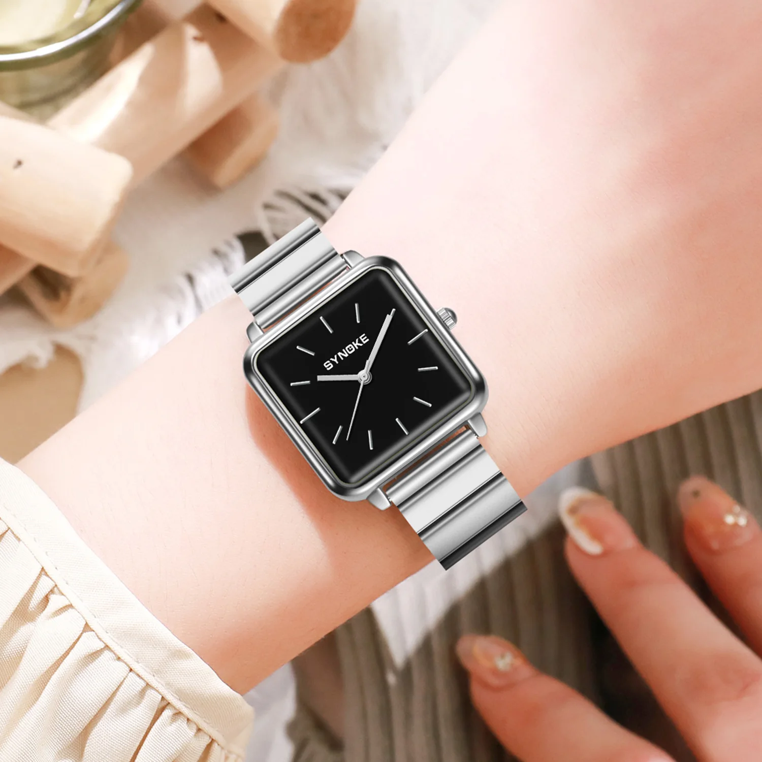 

Women's Casual Quartz Watch Square Simple Dial Wristwatch Elegant Watches for Women relogio feminino