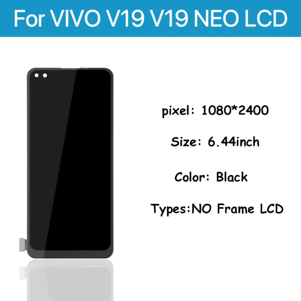 Pantalla LCD TFT y OLED para vivo V19 V1933LCD, repuesto de montaje de digitalizador con pantalla táctil, 6,44 pulgadas, nuevo