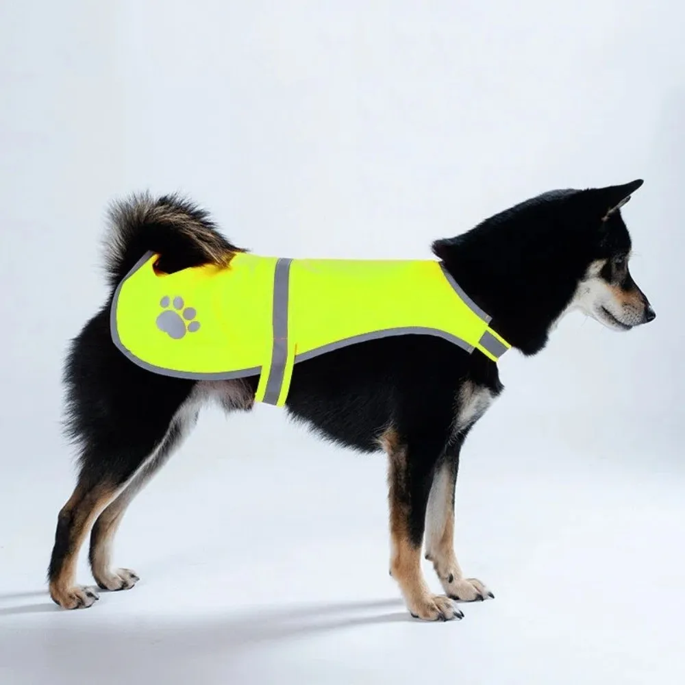

Reflective Dog Safety Vest Breathable Adjustable Puppy Visibility Jacket Comfortable Bright Orange Pet Fluorescent Clothes