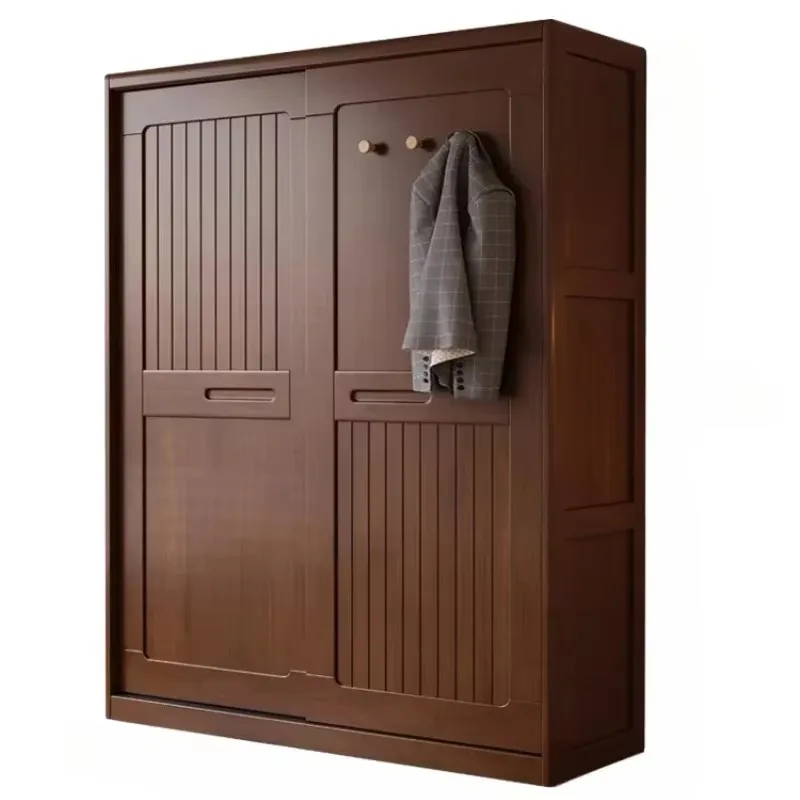 

Solid Wood Push-pull Sliding Door Modern Simple Dressing Storage Wardrobes Bedroom Organizer Guarda Roupa Bedroom Furniture