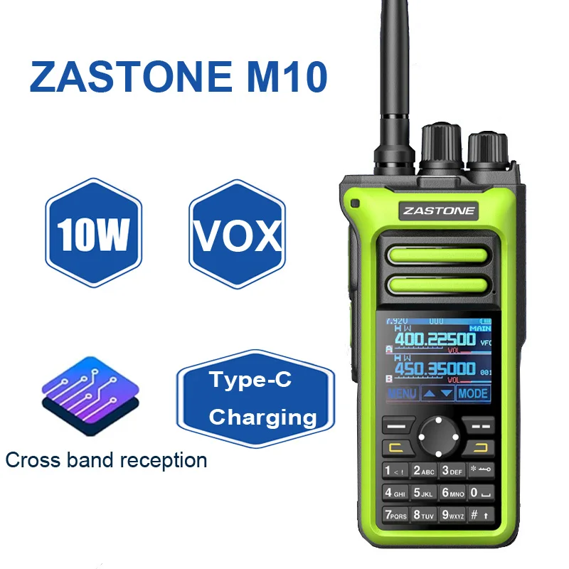 

ZASTONE M10 10W High Power Walkie Talkie Long Range AM Air Band FM Radio Type-C Charging Amateur Radios