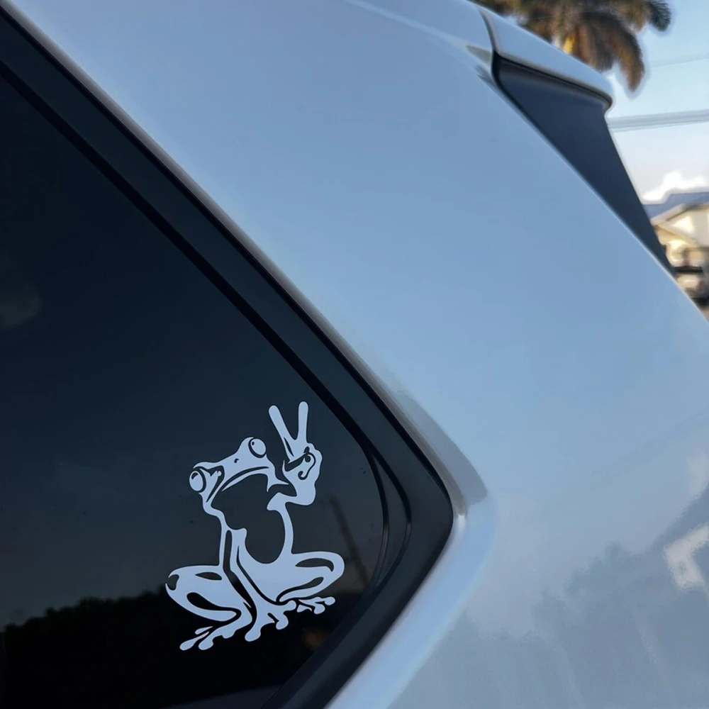 Funny Cartoon Peace Frog Car Stickers Fuel Tank Windows Bumper Decor Decals Vinyl Accessories