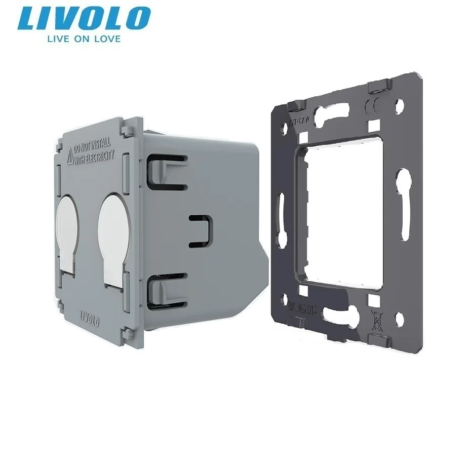 Livolo Placa Base de interruptor inteligente estándar de la UE, Control de 1 entrada y 2 vías, CA 220 ~ 250V, interruptor de pantalla táctil de luz