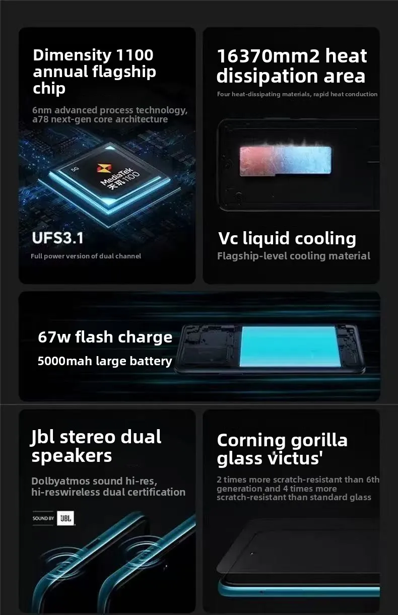 Xiaomi Redmi Note 10 Pro complet Netcom 5G Tianji 1100 processeur Smartphone utilisant moteur linéaire axe X Support téléphones Smartphone NFC