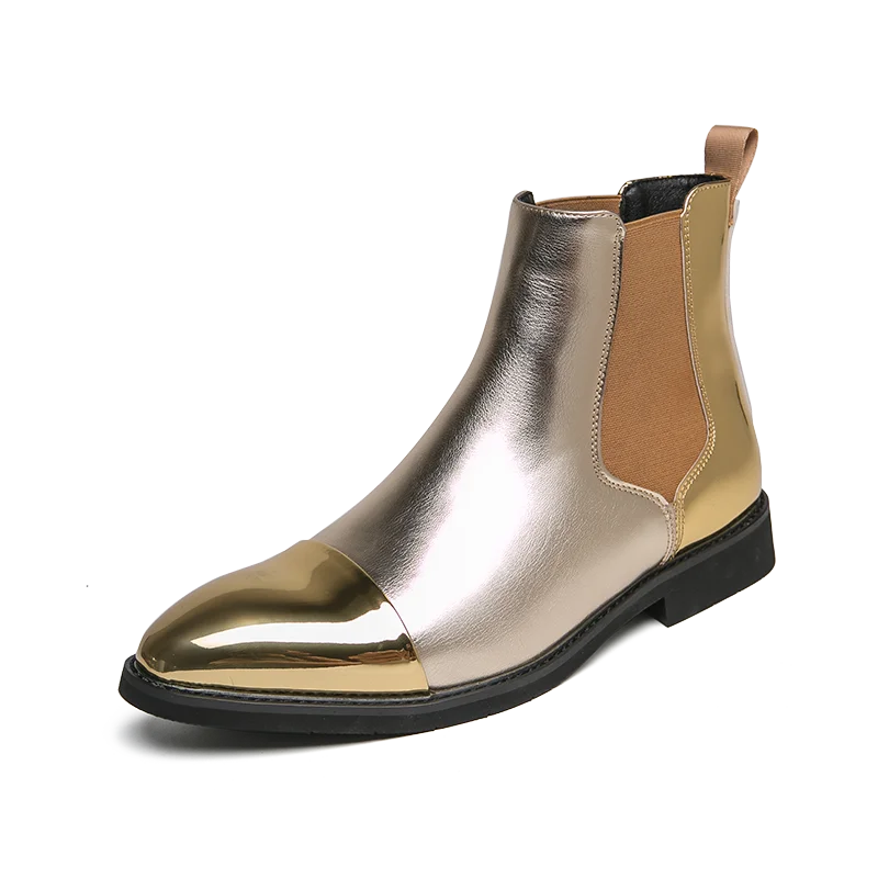 

Luxury Men's Leather Boots Pointy Chelsea Boot Banquet Dress Shoes Wedding Dress Shoes High Top Business Shoes Formal Occasions