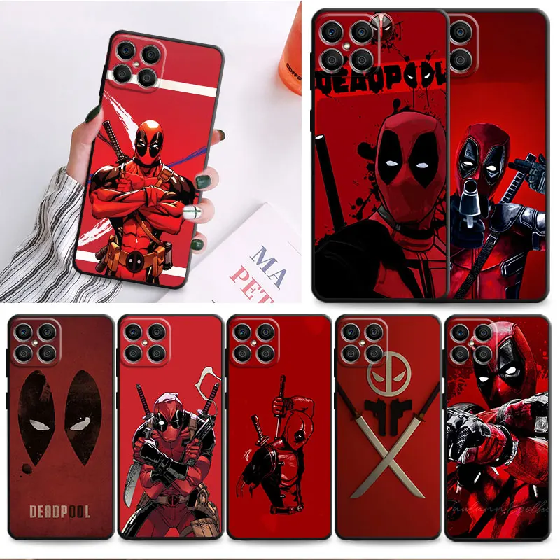 Deadpool Marvel Dead Pool Case for Honor 70 Lite X9a 5G 8X X6 X6a X8a X9a 90 Lite X8 X7 X6 Black Soft Cover