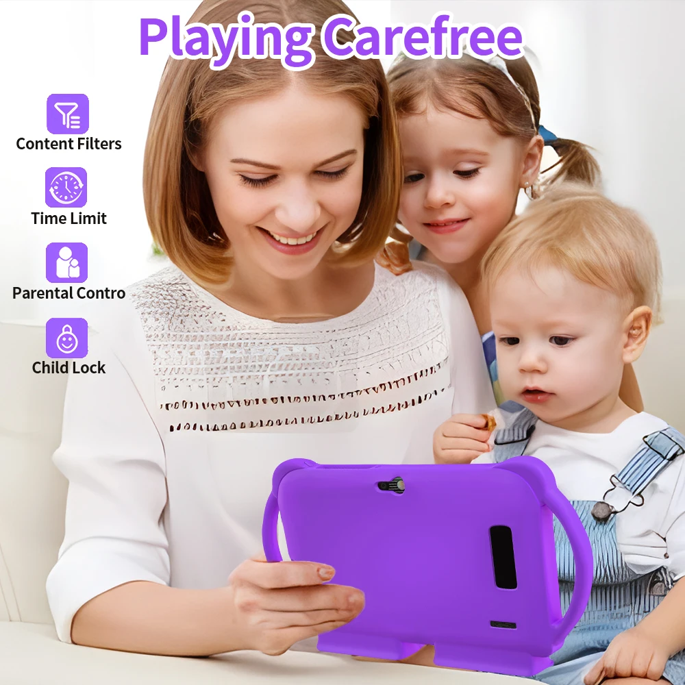 Novo tablet infantil processador quad core de 7.0 polegadas 4gb + 64gb ips1024 * 600 software educacional de controle parental android 13