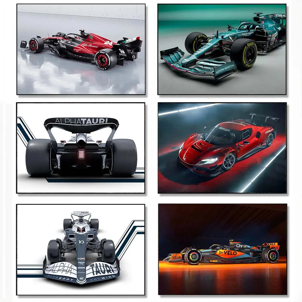 

Red and Black Formula 1 Car Posters Prints Canvas Painting Wall Art Pictures Modern Office Living Room Home Decor No Frame
