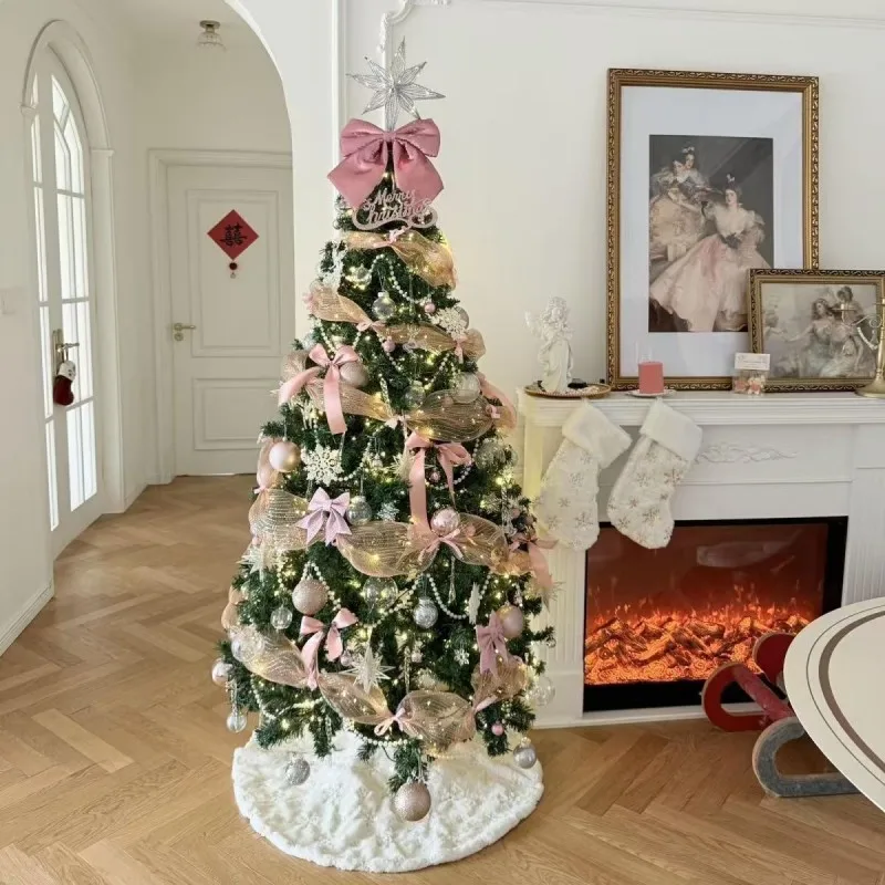 Large Pink Christmas Tree Set DIY Home Decor Premium Ins Style Ornaments for Living Room