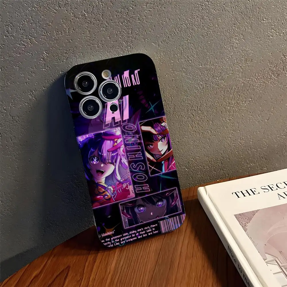 أنيمي أوشي نو كو قضية الهاتف آيفون 17 16 15 14 13 12 11 برو ماكس X XR XS ماكس 7 8 زائد لامعة فيلم الصلب غطاء الكمبيوتر