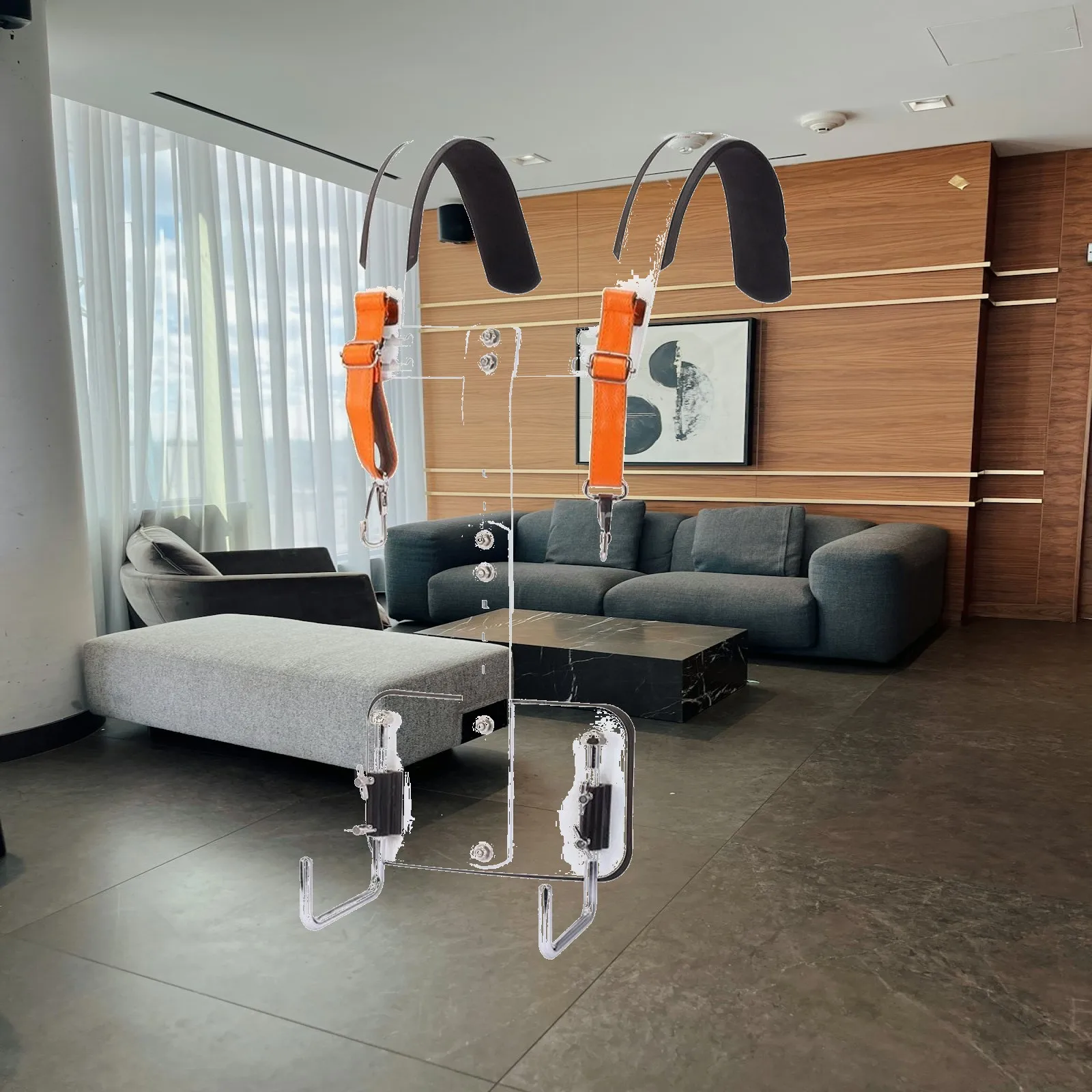 Heavy Duty Marching Drum Carrier with Height Adjustable Support and Copper Straps for Snare Drum Players