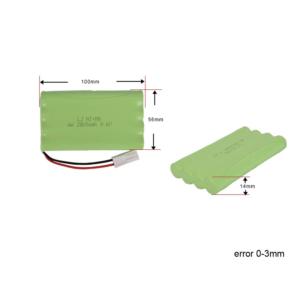 9.6V 2800mAh NI-MH battery for Remote Control Toys Car toy Boat toy Gun Tank AA 9.6v battery group toy accessories NI MH battery