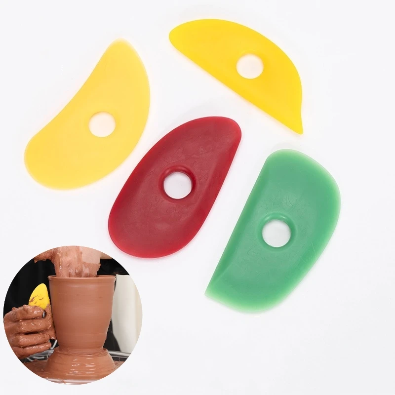 Pottery Soft Rubber Rib for Pottery Clay Silicone Blank Repair Scraper Tools for DIY Smooths Shapes Sculpting Ceramics Clay Tool