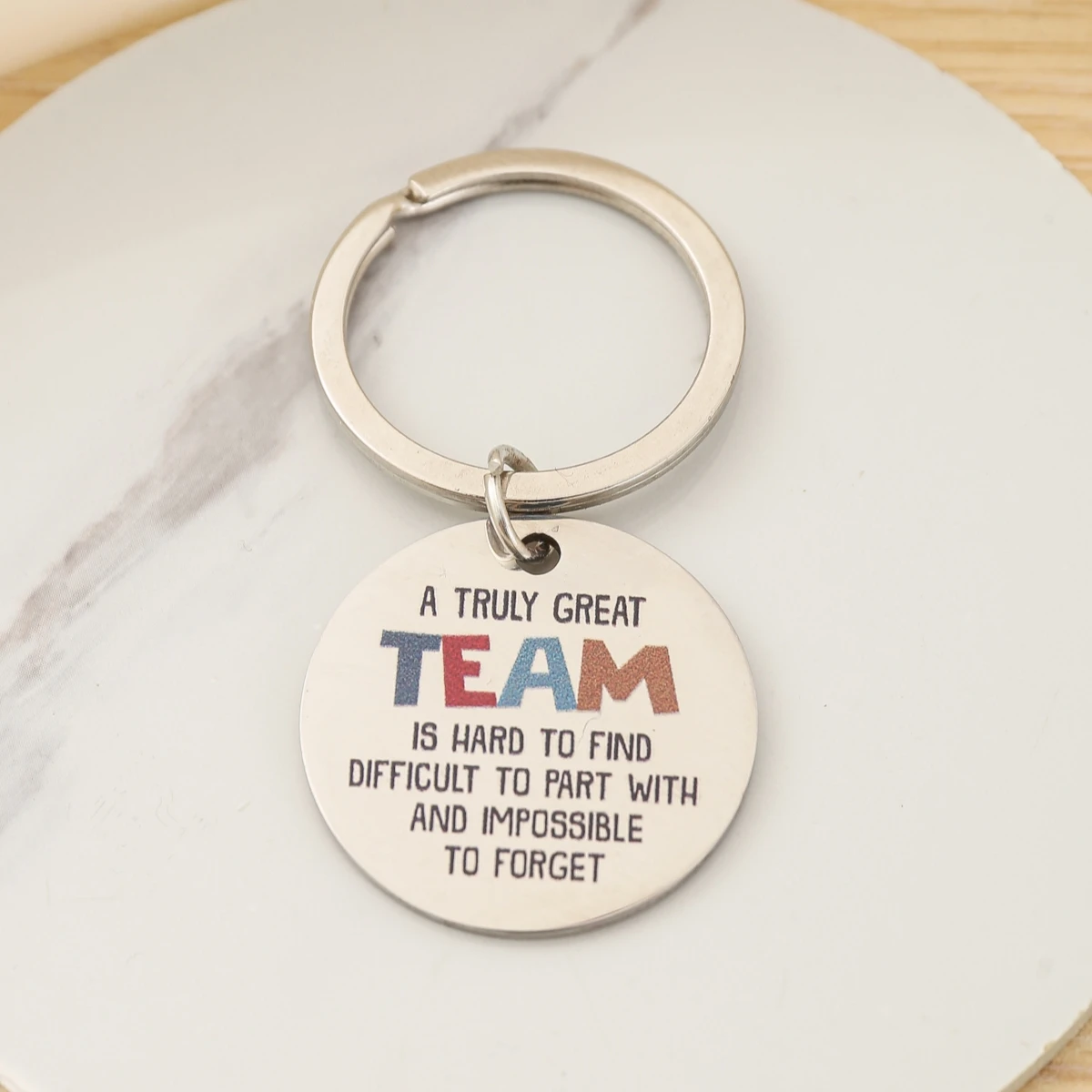 1Pc Inspirational \'A Truly Great Team\' Stainless Steel Keychain - Perfect Gift For Colleagues, Friends & Teammates