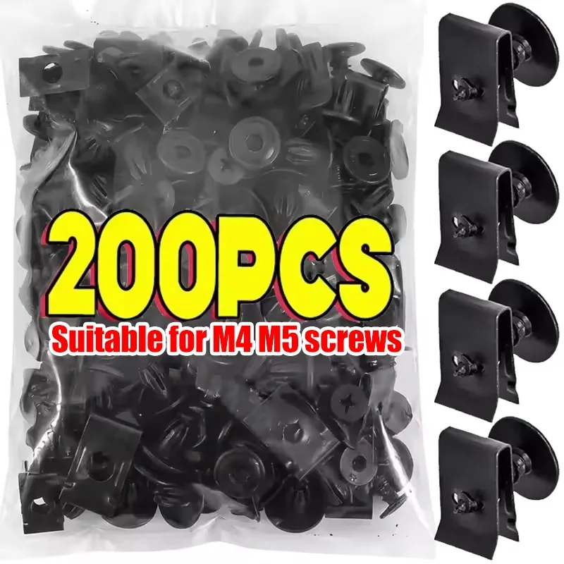 20-200Pcs Car Self-tapping Screws Fasteners Auto Metal U-shaped Spacers Self-Tapping Screws Kit Car Modification Accessories