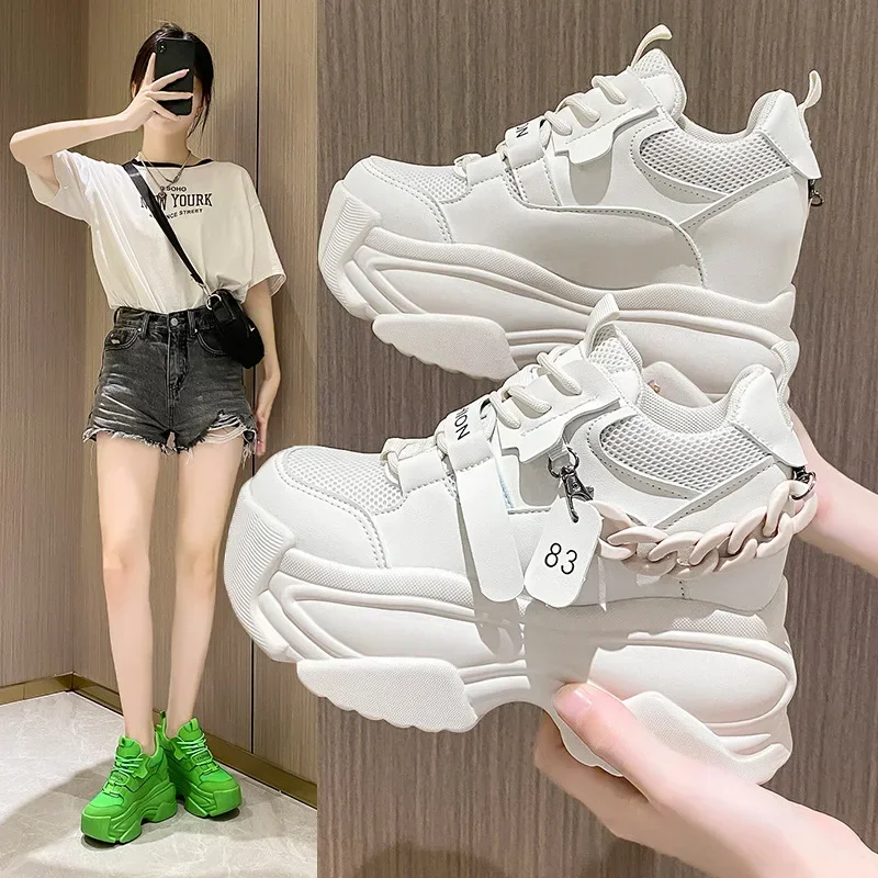 Platform Sneakers Women Breathable Tennis Female Vulcanized Shoes Spring Chunky Dad Shoes Woman Sports Running Shoes