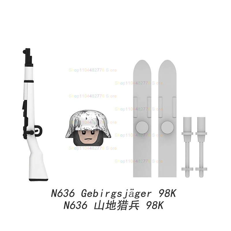 Figuras de acción de soldados de cazador de montaña de guerra militar, bloques de construcción, accesorios de armadura, modelos de colección, juguetes para niños, regalo