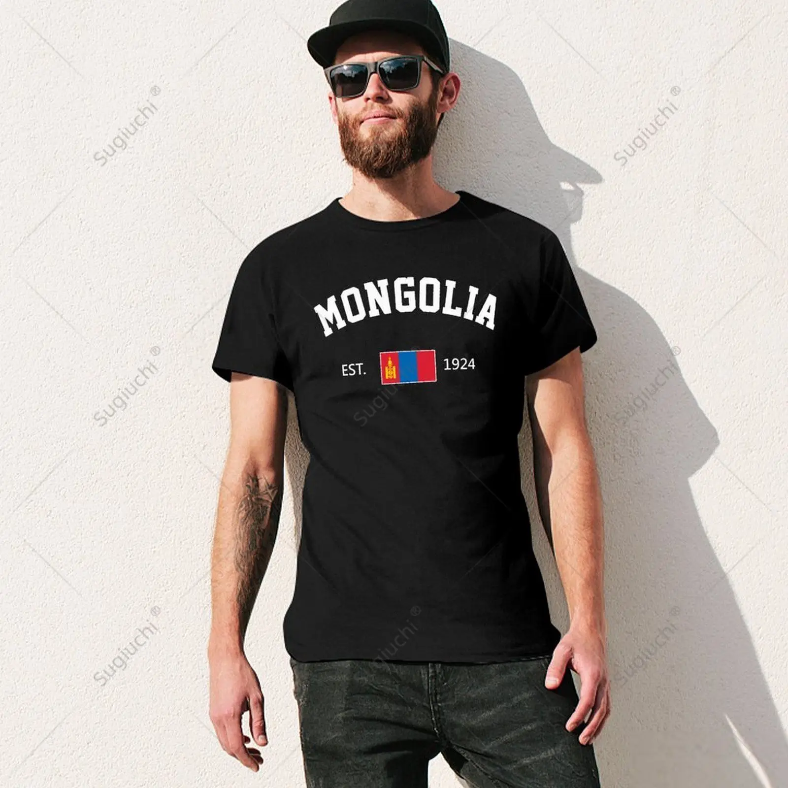 Unisex Men Mongolia EST.1924 Independence Day Tshirt Tees T Shirts Women Boys 100% Cotton T-Shirt