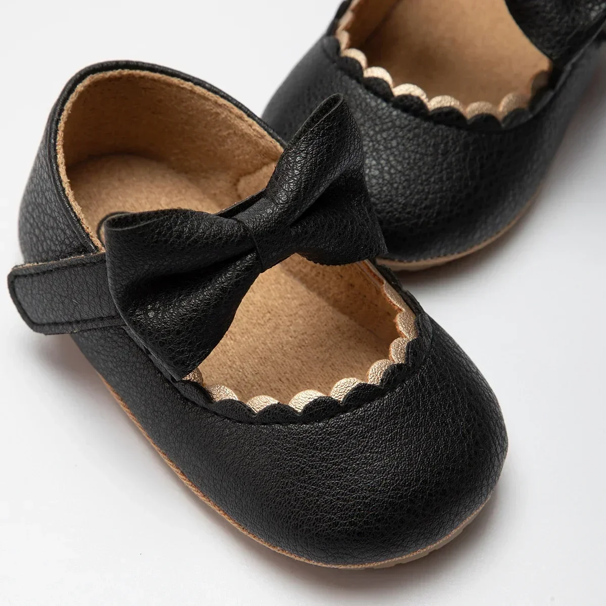 Chaussures de princesse décontractées pour bébés filles, chaussures pour tout-petits avec nœud papillon, semelle souple en caoutchouc non ald, chaussures plates en PU pour tout-petits