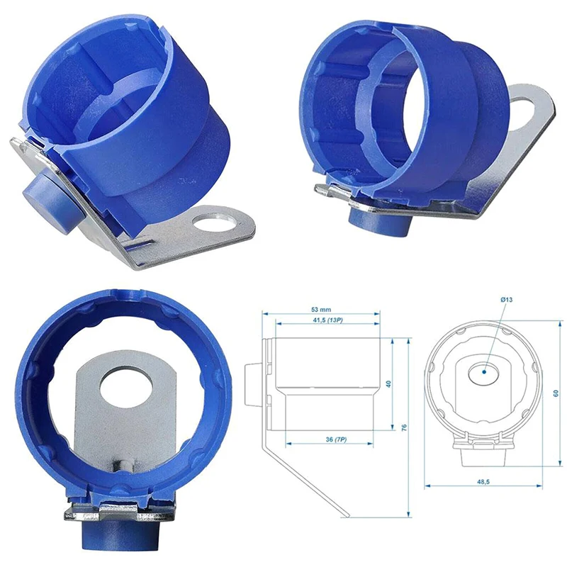 Soporte de enchufe redondo para remolque, soporte ABS, conector fijo para remolque de 7 /13 Pines, enchufes para remolque, accesorios de estacionamiento para coche