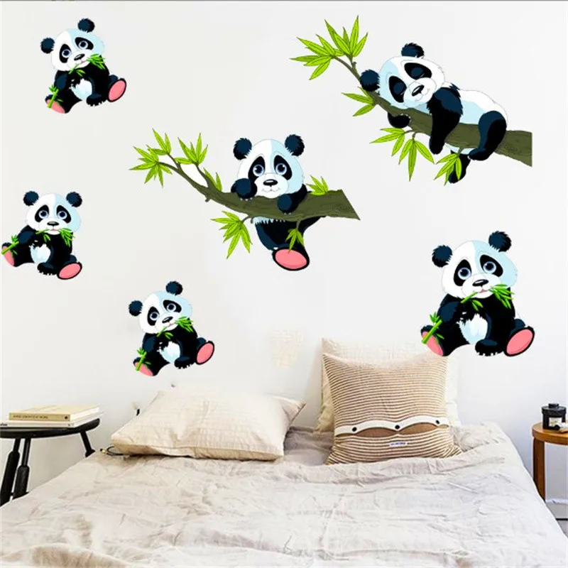 Bamboo Panda Wall Stickers 40*58 Cm Removable Decorative Wall Decals for Living Room Bedroom Children's Room