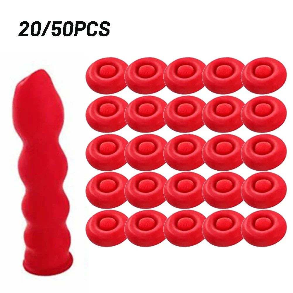 Imagem -03 - Caulking Gun Nozzles Cap Red Caulk Saving Saver Tube Covers For Seling Preservando Ferramentas de Construção Acabamento 20 Pcs 50 Pcs