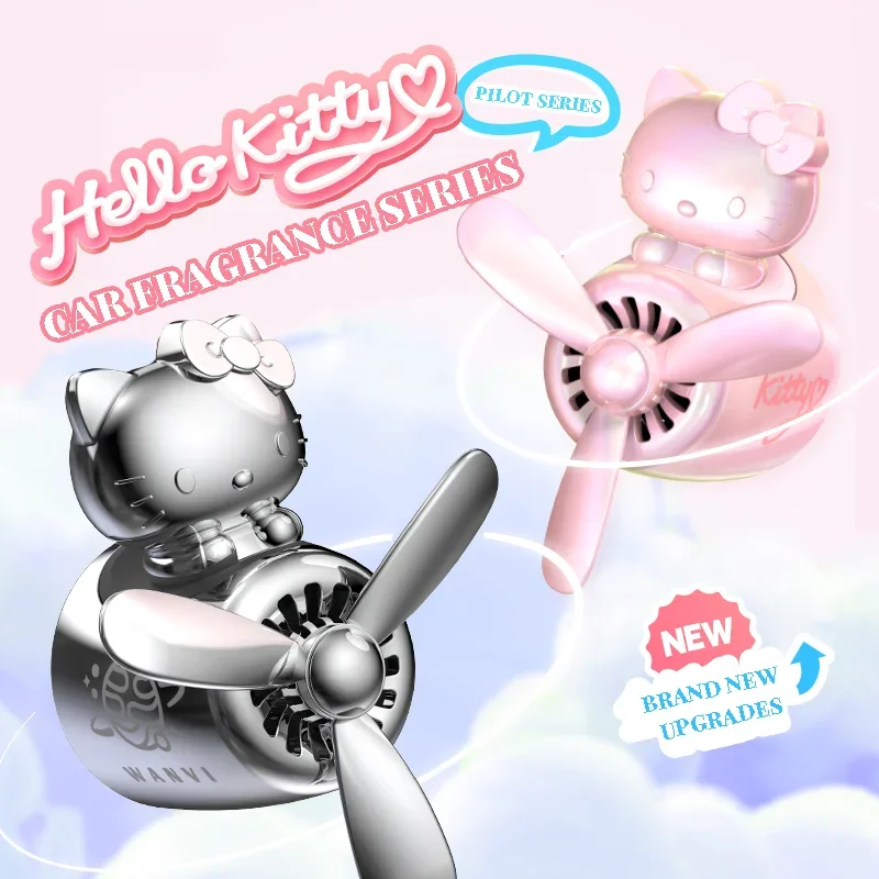 

Hello Kitty Car Air Freshener Plating Vent Ornament Pilot Propeller Outlet Vent Aromatherapy Cute Car Interior Decor Gift