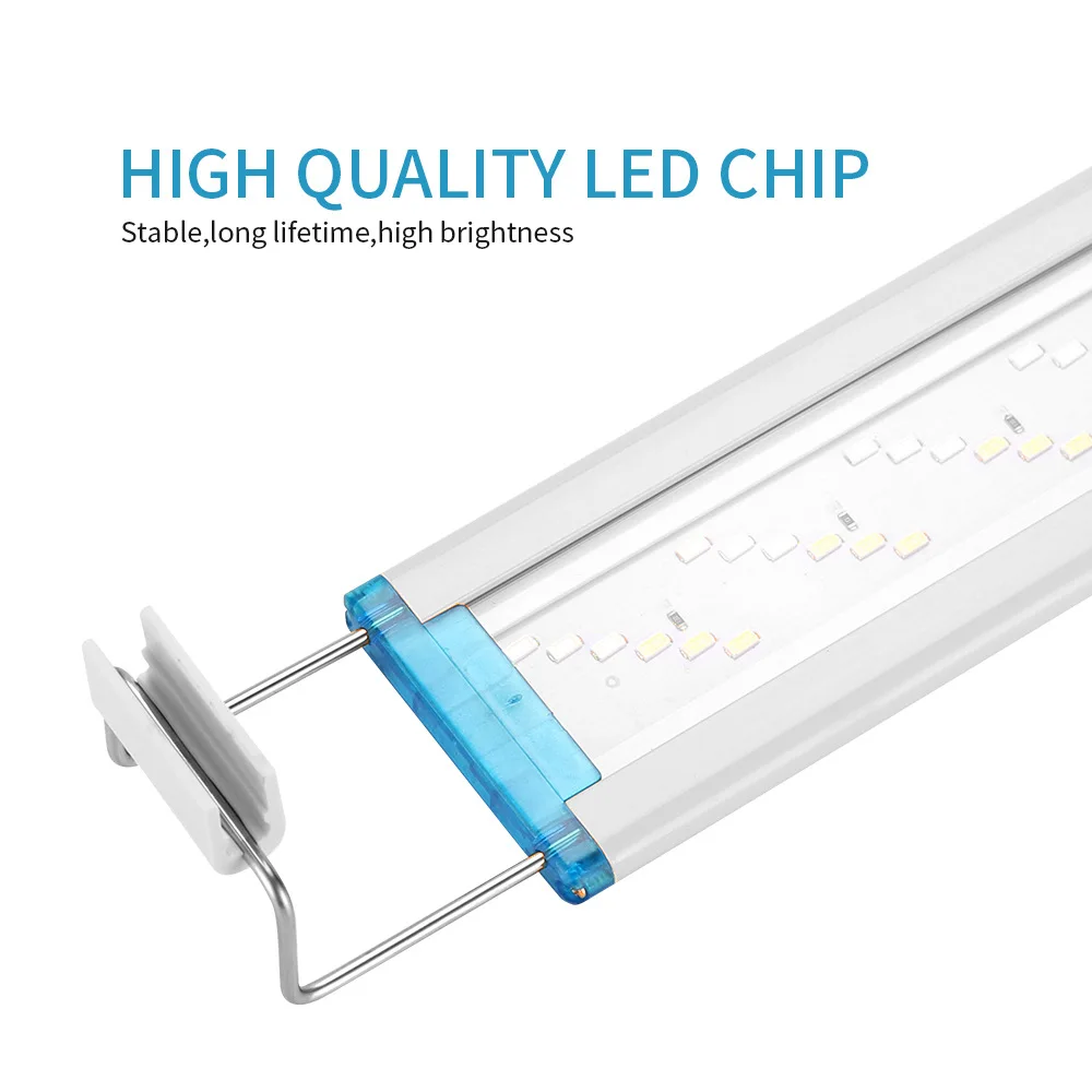 USB Ultra Dünne LED-Aquariumleuchte, Wasserpflanzenleuchte, erweiterbare Clip-On-Leuchte mit Timer und Dimmer, 18-71 cm, für Fischbecken – Detail 8