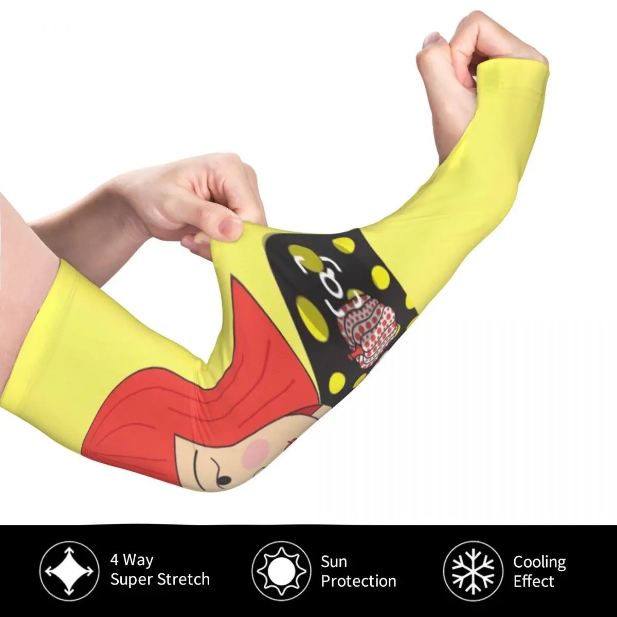 Yayoi Kusama Pittura astratta (1) Manicotti per esterni Copertura di protezione solare UV Manicotti per tatuaggi da ciclismo estivi in seta ghiacciata