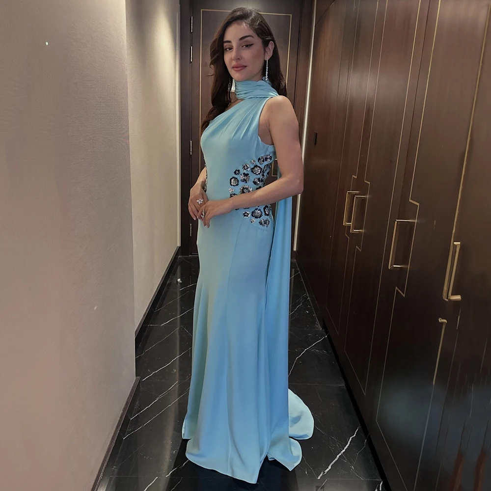 

Индивидуальное вечернее платье из джерси с круглым вырезом и русалкой, простое вечернее платье без рукавов с блестками и молнией длиной до пола, платье для выпускного вечера