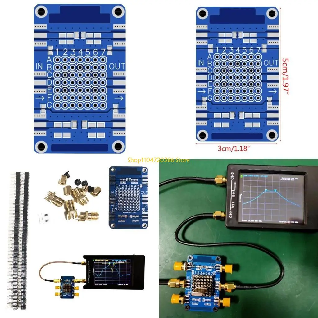 K0EA NanoVNA Testboard Kit Vector Analyzer Web Test Board VNA RF Demo Set Measurement DIP SMT Device Tool Durable Spare Parts